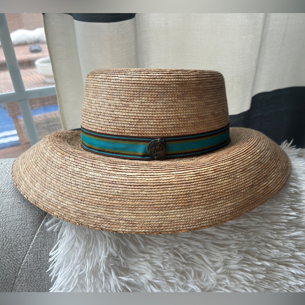NWOT Tula Brook palm hand woven UPF 50 summer sun hat natural